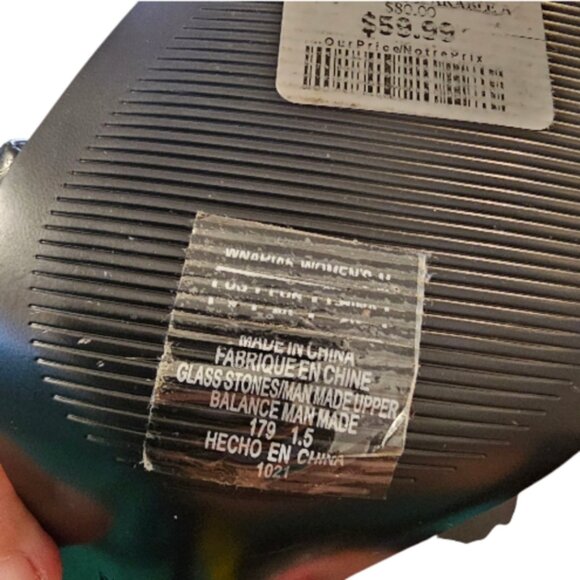 Black Nine West Women's Glass Stone Heel Sandals - Picture 10 of 10